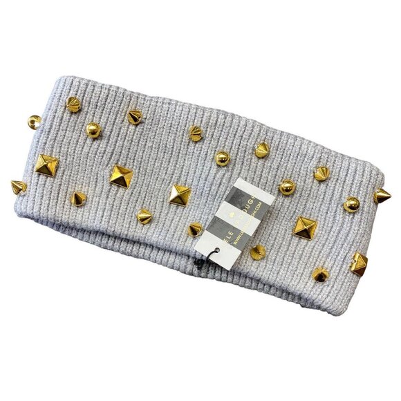 Lele Sadoughi Studded Ear Warmer Gray Size One Size NWT New Knit - Picture 1 of 3
